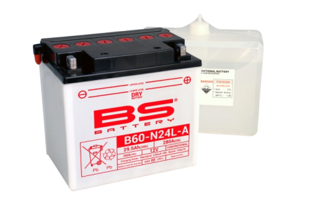 Baterii - BS BATTERY - acumulator B60-N24L-A (Y60-N24L-A), 12V, 28Ah, 184x124x175 mm, cu intretinere, 