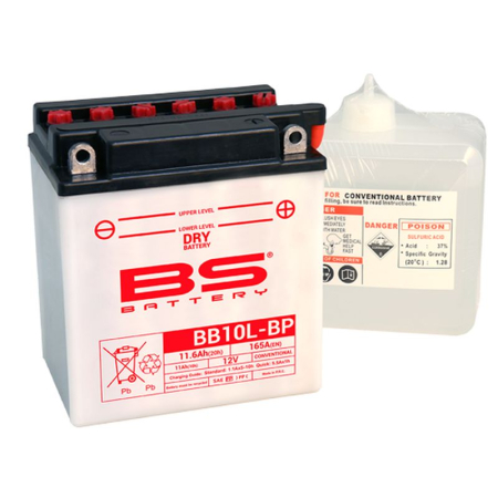 CONSUMABILE SI INTRETINERE - BS BATTERY - acumulator BB10L-BP (BB10L-B) (YB10L-BP), 12V, 11Ah, 165A, 135x90x145 mm, cu intretinere, 