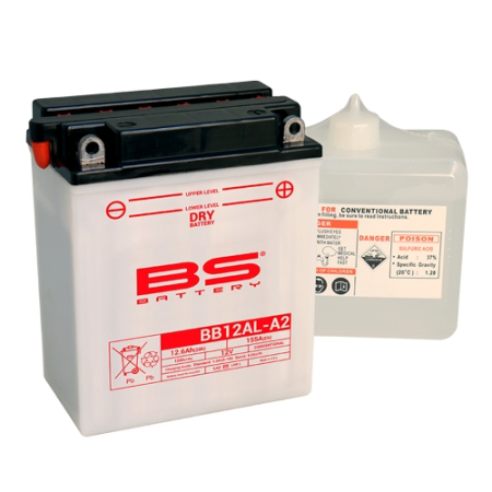 CONSUMABILE SI INTRETINERE - BS BATTERY - acumulator BB12AL-A2 (YB12AL-A2), 12V, 12Ah, 165A, 135x81x161 mm, cu intretinere, 