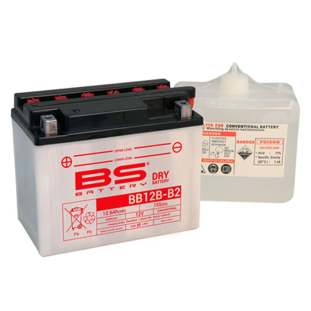 Baterii - BS BATTERY - acumulator BB12B-B2 (YB12B-B2), 12V, 12Ah, 155A, 160x80x160 mm, cu intretinere, 