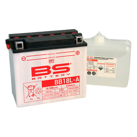 CONSUMABILE SI INTRETINERE - BS BATTERY - acumulator BB18L-A (YB18L-A), 12V, 18Ah, 235A, 180x90x162 mm, cu intretinere, 