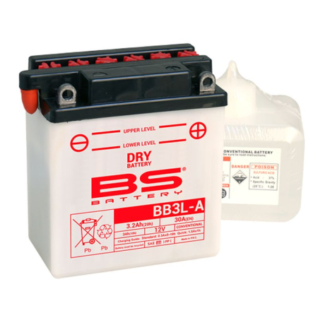 Baterii - BS BATTERY - acumulator BB3L-A (YB3L-A), 12V, 3Ah, 30A, 98x56x110 mm, cu intretinere, 