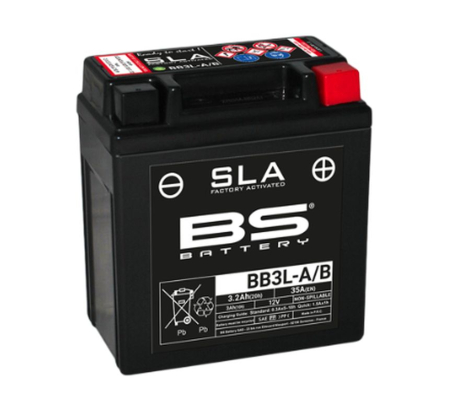 Baterii - BS BATTERY - acumulator BB3L-B (FA) (YB3L-B), 12V, 3Ah, 30A, 98x56x110 mm, fara intretinere, activat de fabrica