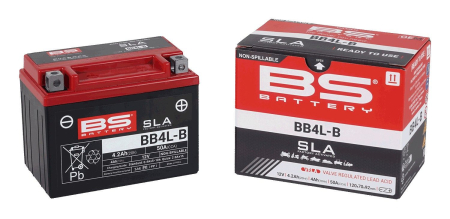 CONSUMABILE SI INTRETINERE - BS BATTERY - acumulator BB4L-B (FA) (YB4L-B), 12V, 4Ah, 50A, 120x70x92 mm, fara intretinere, activat de fabrica