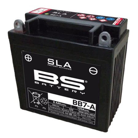 Baterii - BS BATTERY - acumulator BB7-A (FA) (YB7-A), 12V, 8Ah, 120A, 135x75x133 mm, fara intretinere, activat de fabrica