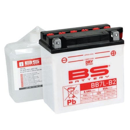 Baterii - BS BATTERY - acumulator BB7L-B (YB7L-B) (12N7-3B) (YB7L-B2), 12V, 8.4Ah, 85A, 135x75x133 mm, cu intretinere, , inlocuieste 310594