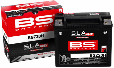 Baterii - BS BATTERY - acumulator BGZ20H MAX (FA) (YTX20H,YTX20-BS), 12V, 120Ah, 320A, 176x89x154 mm, fara intretinere, activat de fabrica