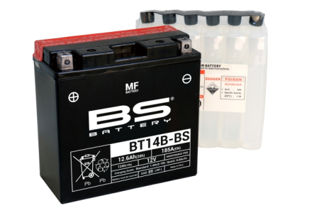 Baterii - BS BATTERY - acumulator BT14B-BS (YT14B-BS), 12V, 12Ah, 210A, 150x69x145 mm, fara intretinere, 