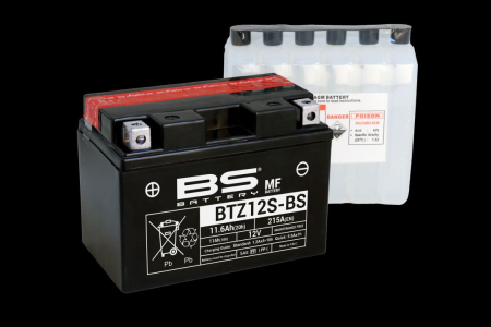 Baterii - BS BATTERY - acumulator BTZ12S-BS (YTZ12S, YTZ12S-BS), 12V, 11Ah, 210A, 150x86x110 mm, fara intretinere, 