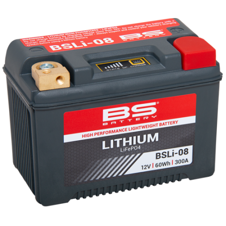 Baterii - BS BATTERY - acumulator LiFePO4 BSLI-08 cu indicator de incarcare, 12.8V, 5Ah, 64Wh, 300A, 148x86x105 mm
