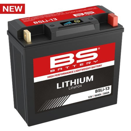 Baterii - BS BATTERY - acumulator LiFePO4 BSLI-13 cu indicator de incarcare, 12.8V, 8Ah, 96Wh, 560A, 183x79x170 mm, echivalent 51913