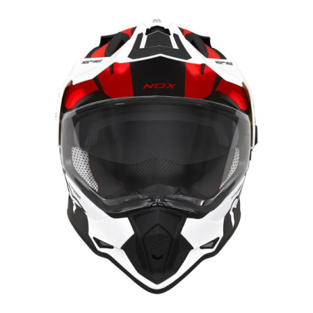 Cască moto adventure NOX N312 Impulse Alb Lucios/Roșu [4]