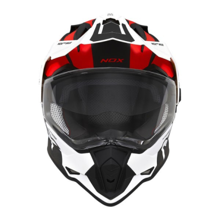 Cască moto adventure NOX N312 Impulse Alb Lucios/Roșu [1]