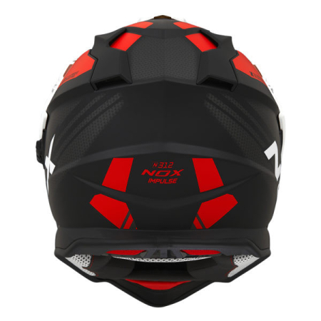 Cască moto adventure NOX N312 Impulse Alb Lucios/Roșu [5]