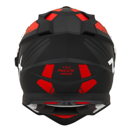 Cască moto adventure NOX N312 Impulse Alb Lucios/Roșu [2]
