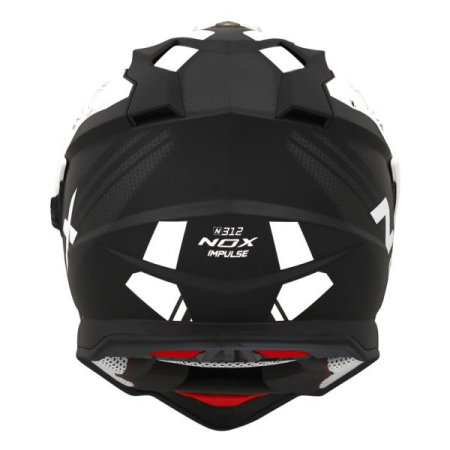 Cască moto adventure NOX N312 Impulse Negru Mat/Alb [2]