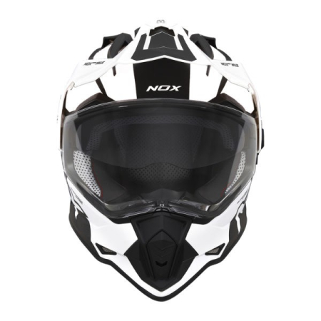 Cască moto adventure NOX N312 Impulse Negru Mat/Alb [1]