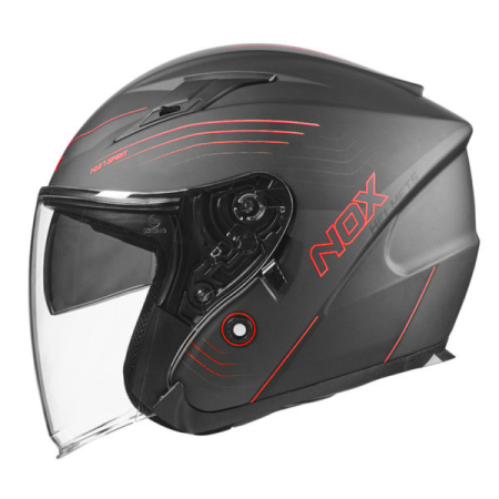 CASTI - Cască moto jet NOX N128 Spirit Negru Mat/Roșu