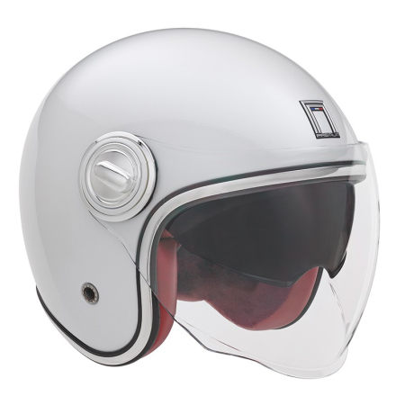 CASTI - Cască moto jet NOX Premium Heritage Alb Perlat