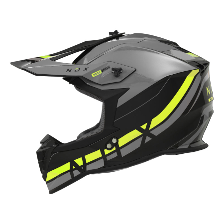 CASTI - Cască motocross NOX N633 Airshock Gri Nardo/Galben Fluo