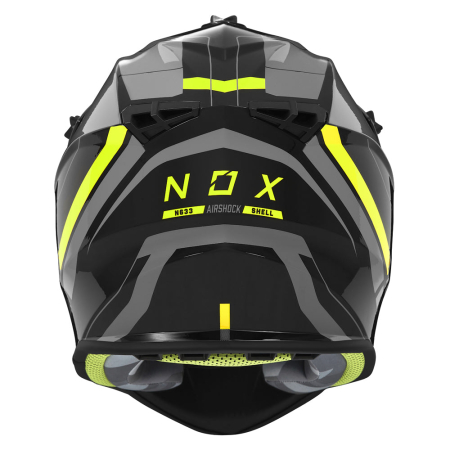 Cască motocross NOX N633 Airshock Gri Nardo/Galben Fluo [2]