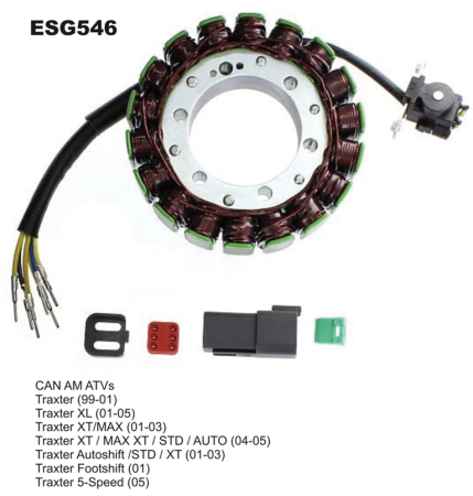 Bobinaje (statoare) și rotoare - ELECTROSPORT - Stator  CAN-AM TRAXTER 500 (99-05) (420296321)