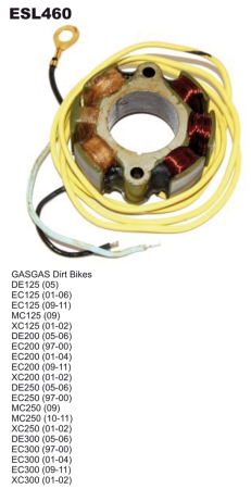 Bobinaje (statoare) și rotoare - ELECTROSPORT - Stator  cu lumini GAS GAS 125/200/250/300 97-11