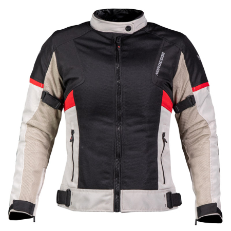 Geacă moto damă Nordcode Luna de vară, gri/roșu [1]