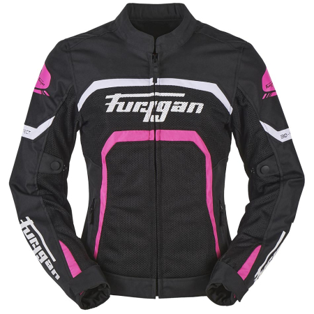ECHIPAMENTE - Geacă moto de damă Furygan Mystic Evo Vented Lady de vară, negru/alb/roz