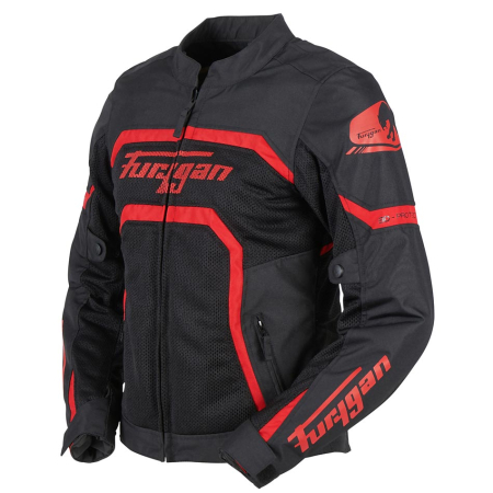 Geacă moto de damă Furygan Mystic Evo Vented Lady de vară, negru/roșu [2]