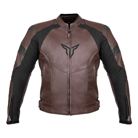 ECHIPAMENTE - Geacă moto din piele Nordcode Racer sport, maro/negru
