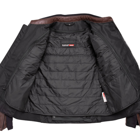 Geacă moto din piele Nordcode Racer sport, maro/negru [3]