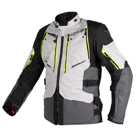 ECHIPAMENTE - Geacă moto Nordcode Odyssey touring 4 sezoane, gri deschis/fluo
