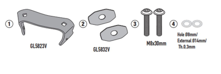 ACCESORII - KAPPA - adaptor pentru montaj suport lateral KLO5145MK și KLO5145CAM BMW F 900 GS '24-, (fara utilizarea suportului top case KR5145)