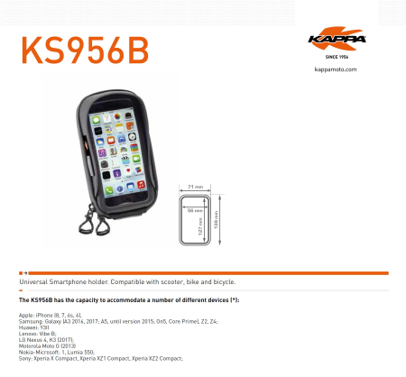 Genți, huse și suporturi telefon și GPS - KAPPA - geanta NA GPS/telefon IPHONE 6/6S/7/8 SAMSUNG GALAXY NOKIA/MICROSOFT SONY XPERIA cu prinderem ghidon și LUSTERKO - PATRZ OPIS DODATKOWY - PROMOCJA - lichidare de stoc - STD CENA 189