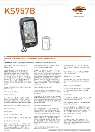 Genți, huse și suporturi telefon și GPS - KAPPA - geanta NA GPS/telefon IPHONE X/8/7/6S/PLUS, SAMSUNG GALAXY S6/S7/S8/S9 > EDGE cu prinderem ghidon și LUSTERKO - PATRZ OPIS DODATKOWY - lichidare de stoc