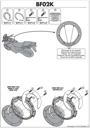ACCESORII - KAPPA - inel Tanklock APRILIA/TRIUMPH/KTM/BENELLI