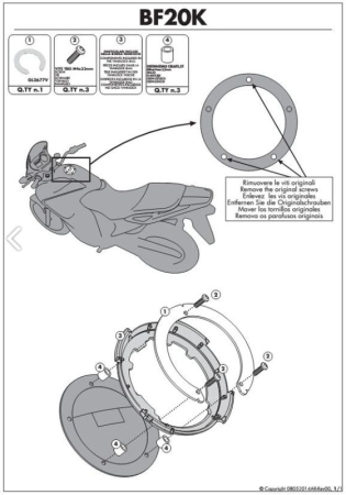 Accesorii bagaje - KAPPA - inel Tanklock HONDA CROSSTOURER 1200 '12-13