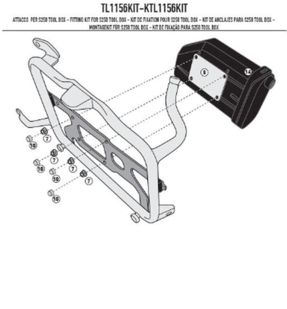 Accesorii bagaje - KAPPA - prindere cutie de scule KS250 pentru suporturile KL1156, KL1158