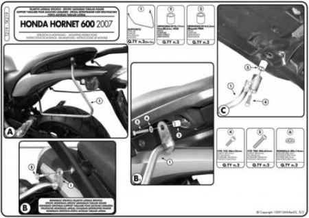 Suporturi și plăci - KAPPA - suport genti laterale HONDA CB 600F HORNET '07-'10