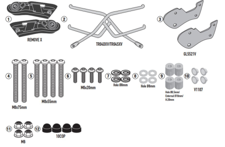 Suporturi și plăci - KAPPA - suport genti laterale SZYBKIEGO montaj remove-x HONDA CB 500 HORNET '24-'25, CB 750 HORNET '23-'25 - inlocuieste TR1200K