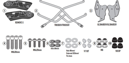 Suporturi și plăci - KAPPA - suport genti laterale SZYBKIEGO montaj remove-x HONDA CB 650 R '21-'25 CBR 650 R '21-'23 - inlocuieste TR1185K