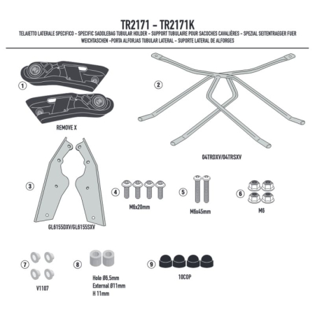ACCESORII - KAPPA - suport genti laterale SZYBKIEGO montaj remove-x YAMAHA TRACER 9 GT > gt+ '25