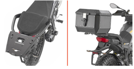 Suporturi și plăci - KAPPA - suport top case (ANODOWANE ALUMINIUM) MOTO GUZZși STELVIO '24-'25 ALUminiu MONOKEY
