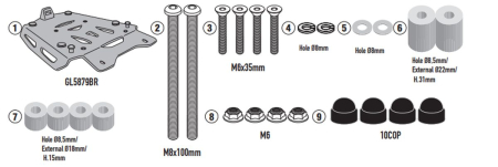 Suporturi și plăci - KAPPA - suport top case (ANODOWANE ALUMINIUM) VOGE VALICO 900 DSX '24-'25 ALUminiu MONOKEY