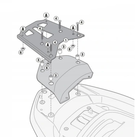 Suporturi și plăci - KAPPA - suport top case HONDA FORZA 300 ABS (13-17) (cu placă MONOKEY)