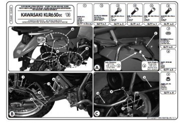 Suporturi și plăci - KAPPA - suport top case KAWASAKI KLR 650 (07-15) (fără placă) - scos din oferta