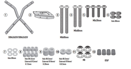 Suporturi și plăci - KAPPA - suport top case TRIUMPH SCRAMBLER 400 X '24-'25, SPEED 400 '24-'25, (fără placă)