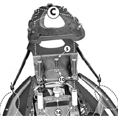 Suporturi și plăci - KAPPA - suport top case YAMAHA T-MAX 500 (08-11), T-MAX 530 (12-16) (cu placă MONOLOCK)