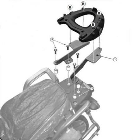 Suporturi și plăci - KAPPA - suport top case YAMAHA XT 1200 cu '10-'20, ZE SUPER TENERE '14-'20 (cu placă MONOKEY)
